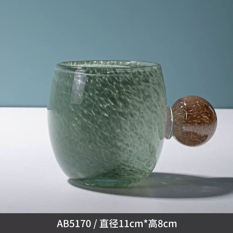 藝術玻璃水杯 日式清酒杯子禮品 創意裝飾工藝品 手工玻璃花樽