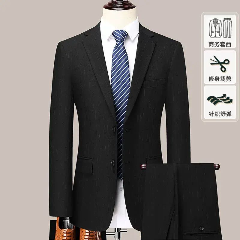 1秋冬仿毛料開叉西服套裝商務正裝男士西裝韓版職業婚禮西服套西