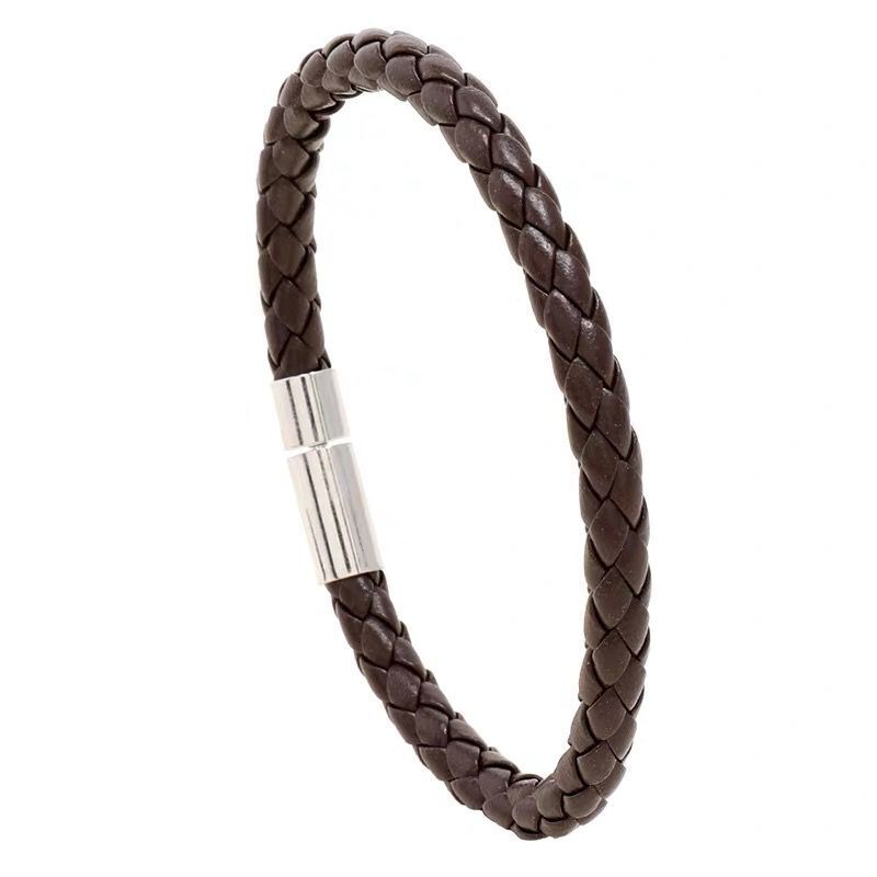 [黑色] 簡約型格編織皮革手鏈手飾 Simple and stylish braided leather bracelet (Black)