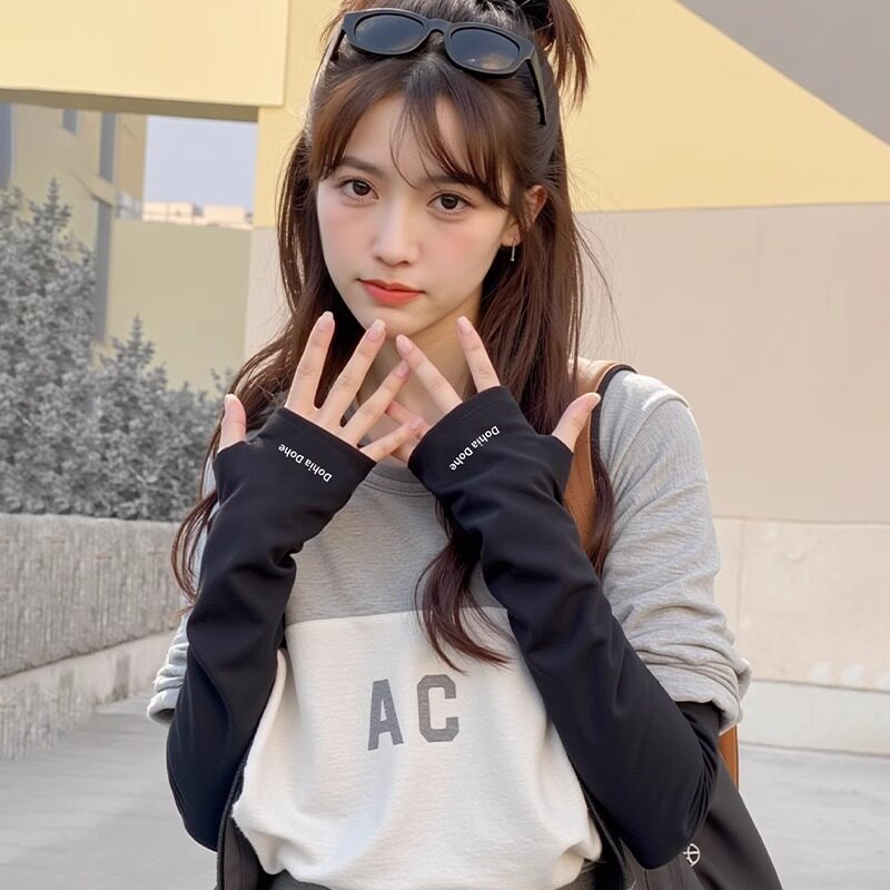 冰袖女防晒夏季开车冰丝护袖2025新款宽松袖套防紫外线骑行手袖薄