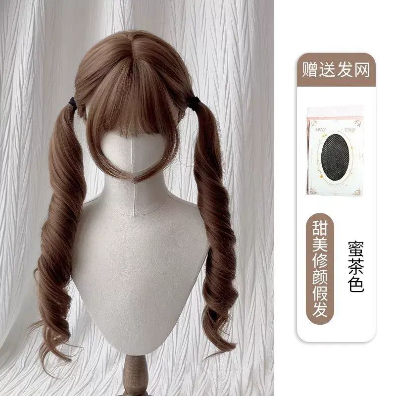 假发女双马尾少萝女长发减龄Lolita日常自然齐刘海万用cos全头套