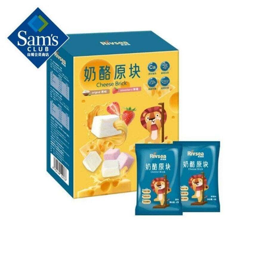山姆超市代購 禾泱泱 乳酪原塊 原味(4g*11)+草莓(4g*11)