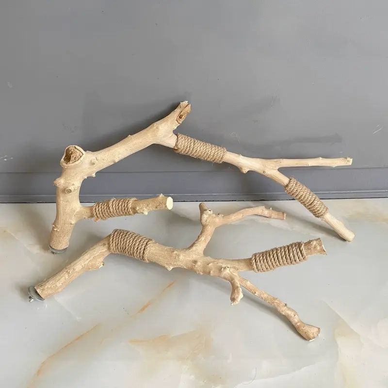 【原木鸚鵡站桿】天然樹枝鳥籠站棍 防黴防蛀八哥棲木 虎皮鸚鵡磨爪玩具 多種直徑可選 原生態寵物鳥用品 耐用天然樹枝