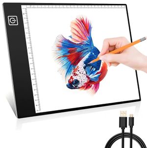 A4 繪圖燈光桌，超薄可調亮度USB LED透寫台，便攜式lightbox，適用於藝術家、繪畫、動畫和5D鑽石畫等