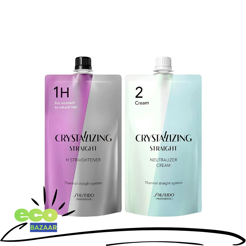 资生堂 Crystallizing Straight H1 新水质感Ⅱ直发烫(抗拒性发质) 400g + 2 直发膏 400g *新舊包裝隨機發貨(平行进口)[D21-3]