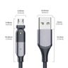 FXCM-WY0G 蜿蜒系列 2.4A USB轉Micro USB 180度旋轉數據線，線長:1.2米（灰色）