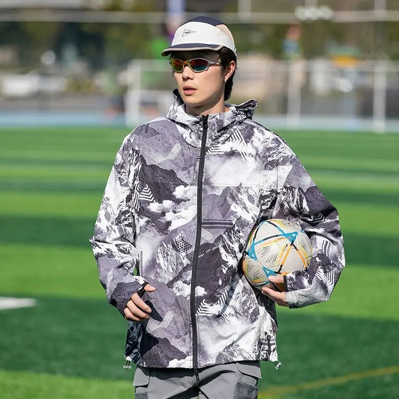 新款大码夏季男款夹克外套防晒衣户外防泼水防风三合一连帽