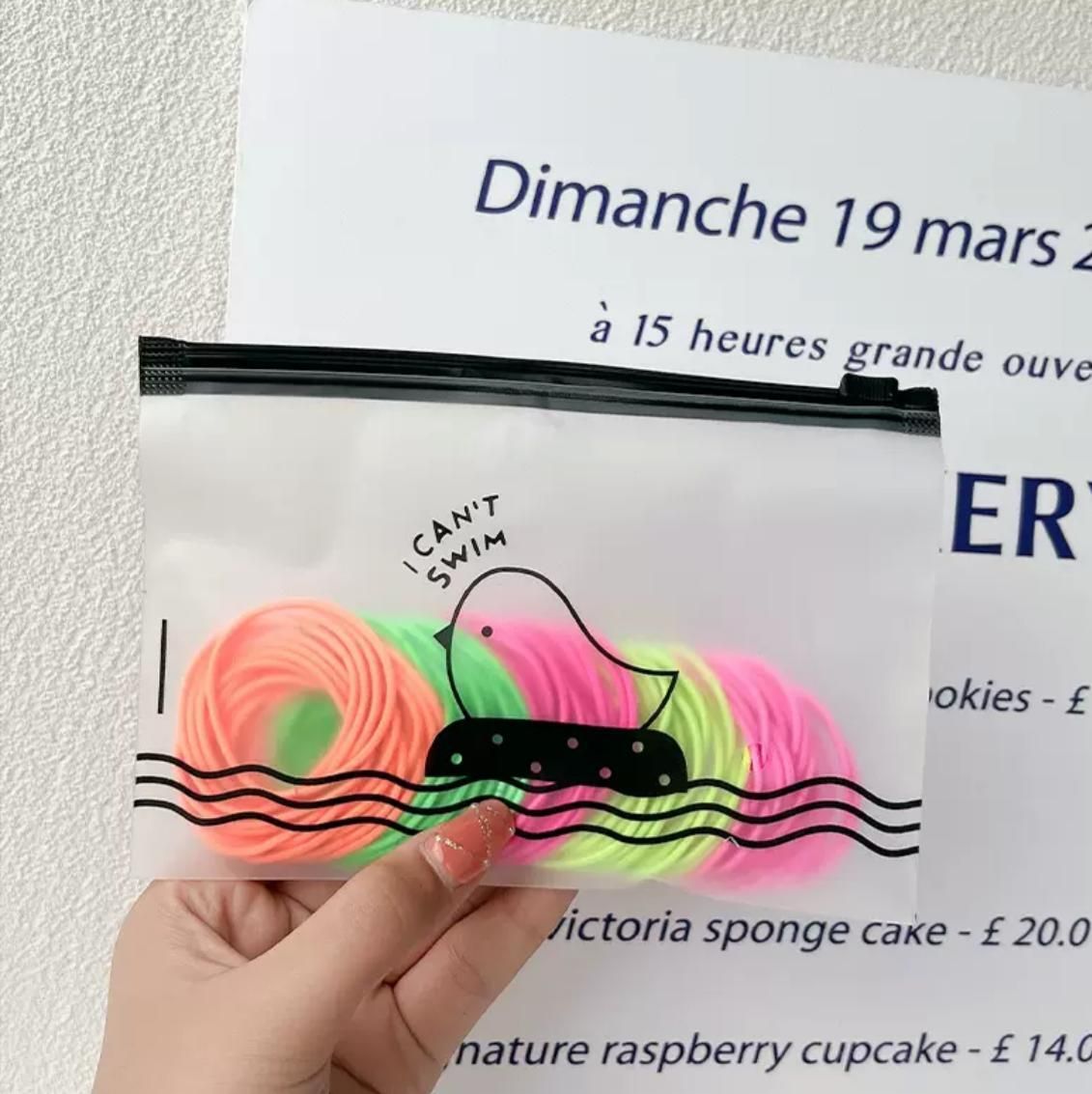 [熒光色] 彩色幼髮圈 橡皮筋 (約100條) (M)