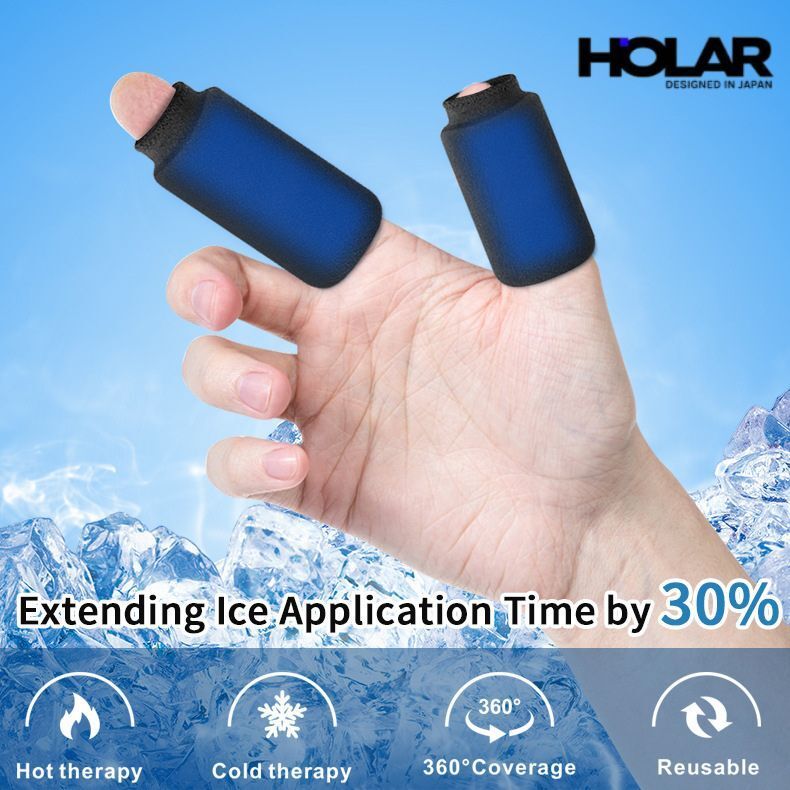 扭傷手指固態凝膠冷敷降溫手指套冷熱敷凝膠手指冰袋(2大2小)