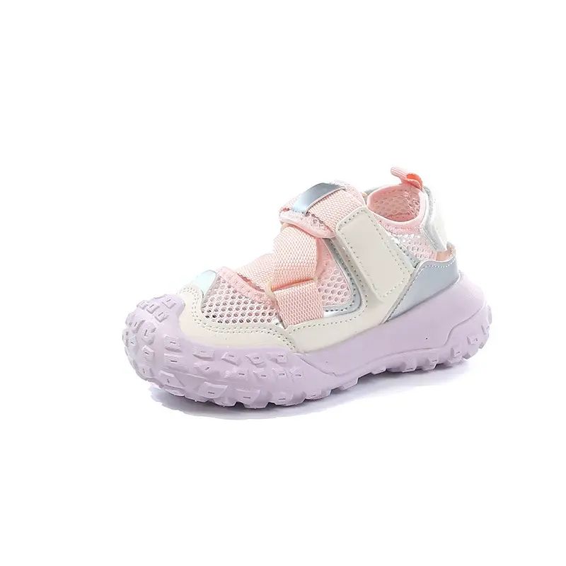 女童网面运动凉鞋魔术贴2025夏季新款防滑沙滩鞋中大童时尚