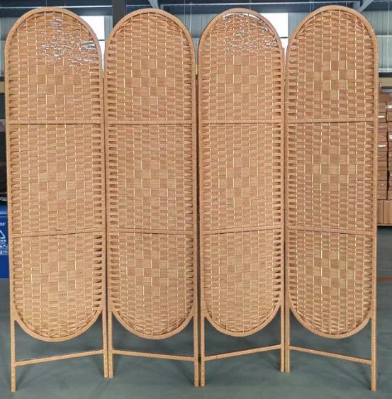 木藝傢具(共4片) 辨公室屏風 玄關分隔 客廳屏風【原木色】共4片 180x50cmx4片