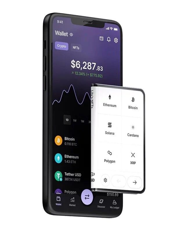 Ledger Stax 加密貨幣冷錢包 比特幣冷錢包 安全 E Ink® 觸摸屏加密貨幣錢包 Bitcoin Wallet 比特幣 離線錢包 贈磁貝保護殼