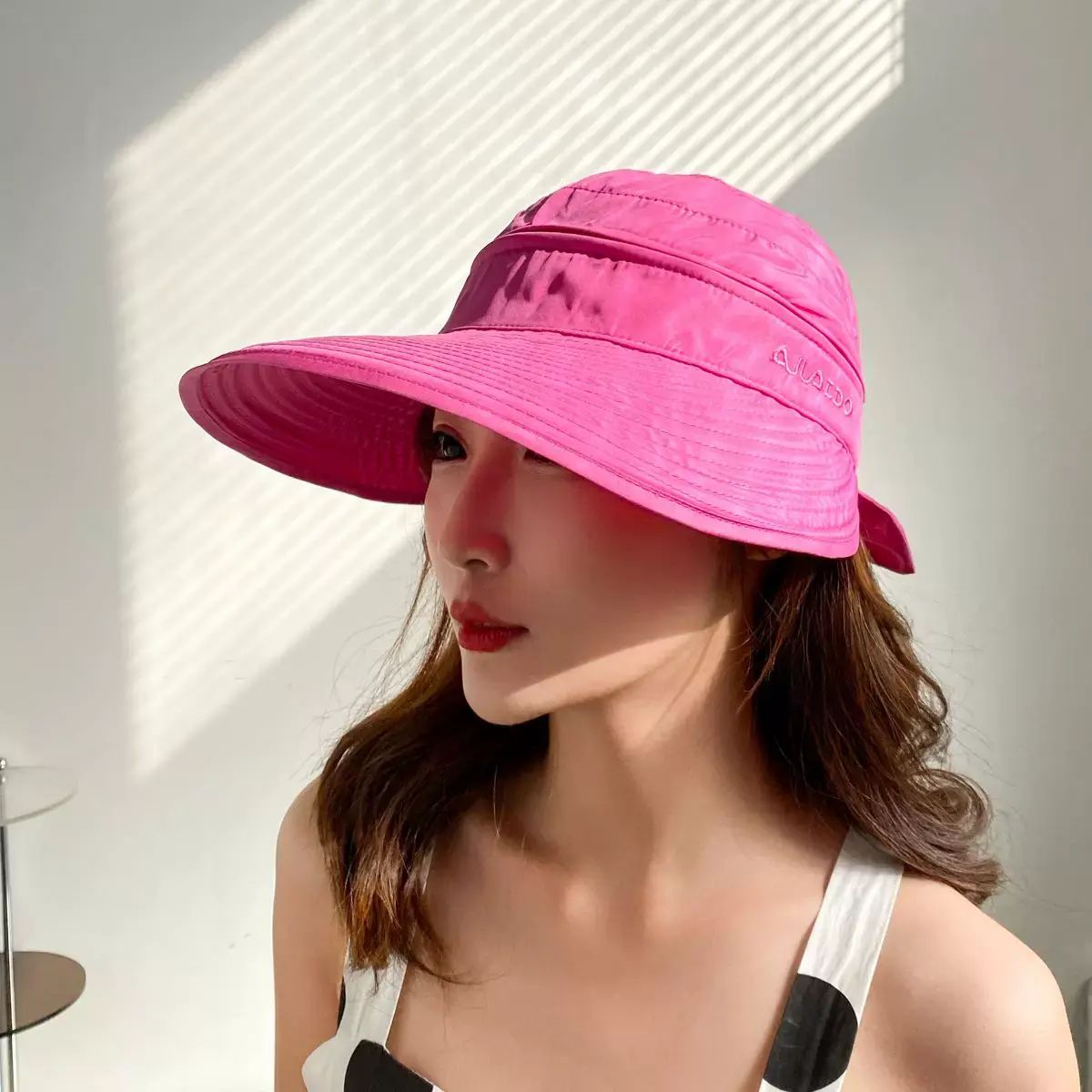新款可拆卸多功能春夏大簷防曬帽摺疊中老年遮陽帽空頂帽女