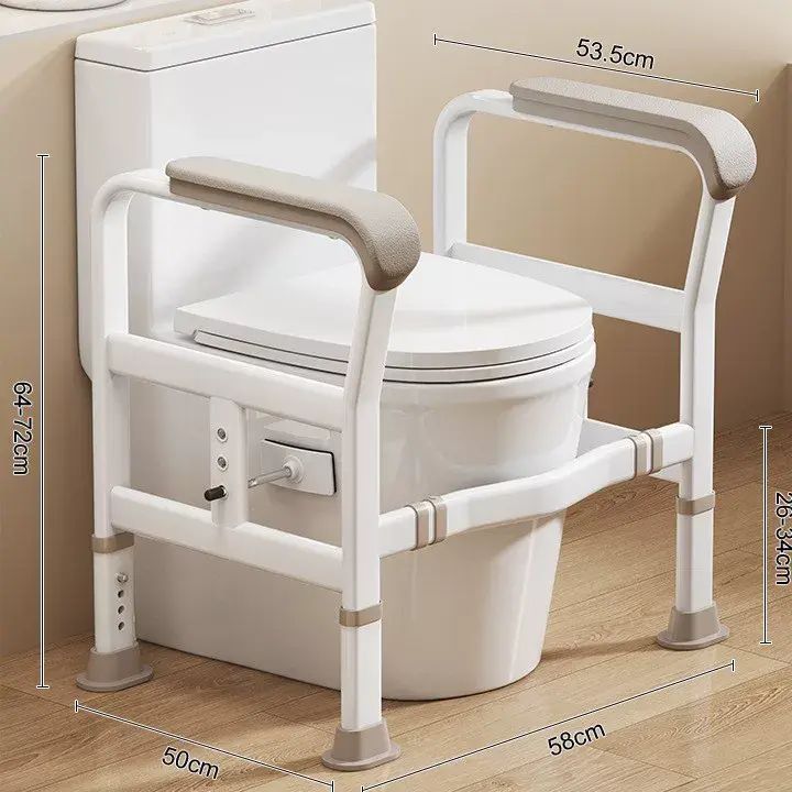 Non-slip toilet handrail frame for the elderly to assist in standing up