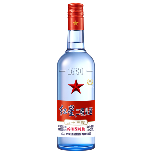 紅星| 紅星牌二鍋頭酒綿柔8陳釀53度500ml#85015014 Red Star Erguotou 