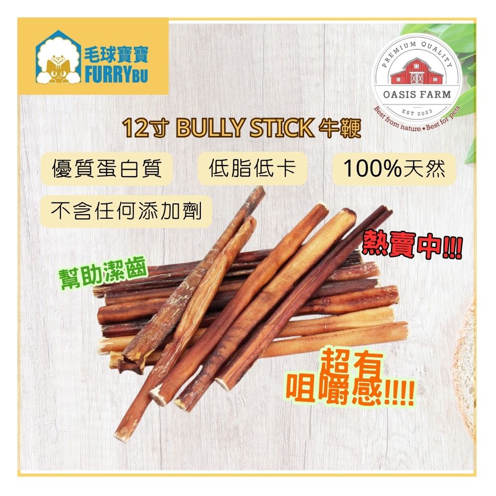 OASIS FARM | 12寸全天然特粗牛鞭Bully Stick 潔齒骨 狗小食 狗零食 狗咬條 牛J 寵物 寵物零食 寵物解悶 狗狗解悶 ...