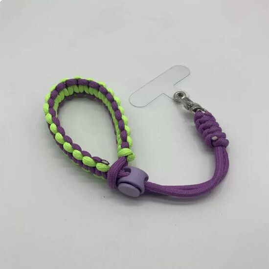 手機手腕掛繩【雙色編織手腕-螢光綠+紫色】#Q901007506
