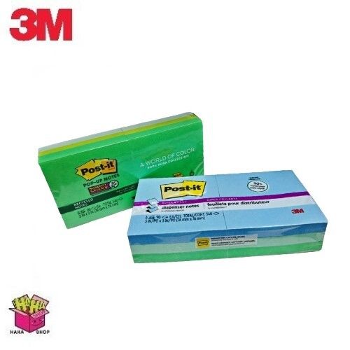 Post-it® Pop-up Super Sticky Notes R330-6SST, 3"x3",  Bora Bora Collection