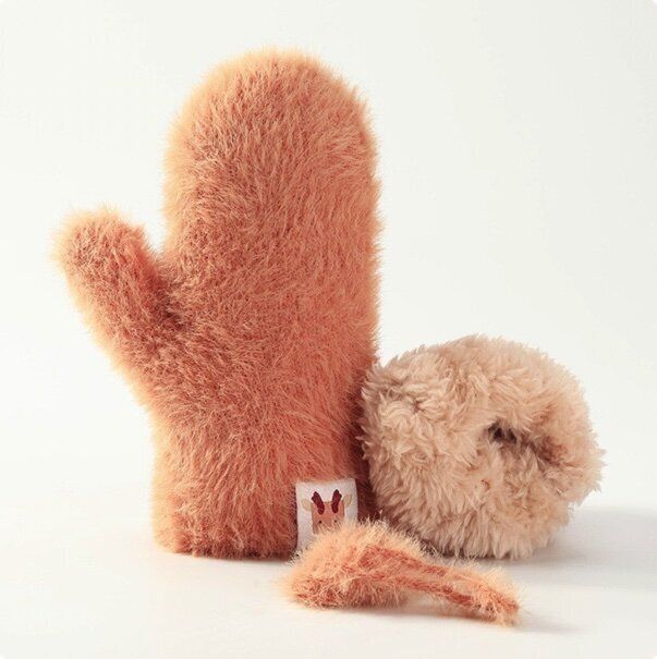 加厚防風連指保暖手套(建議4-8歲  DR25 ；橙黃)