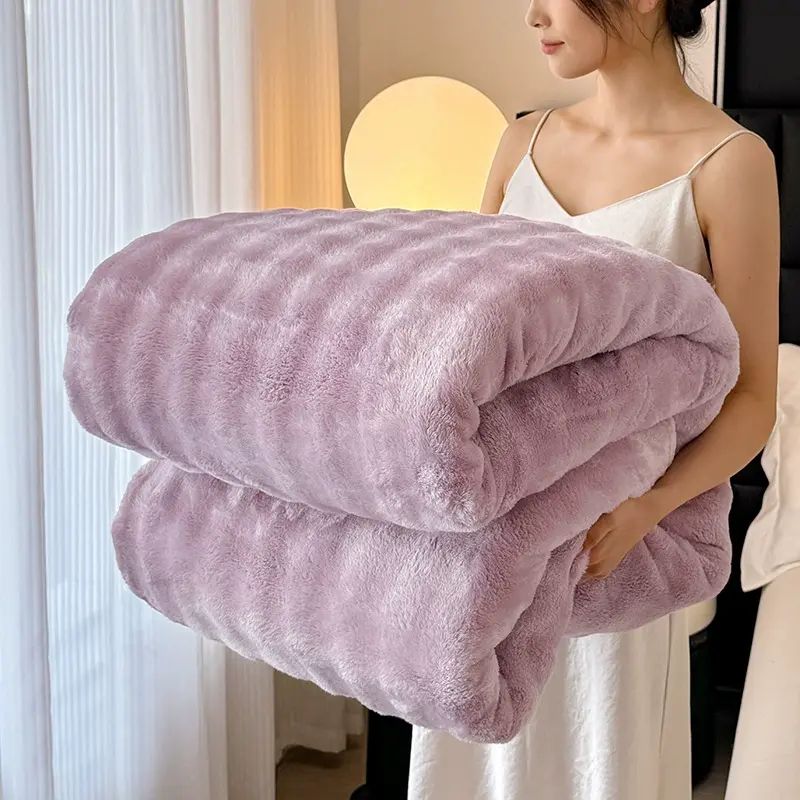爆款泡泡绒毛毯加厚法兰绒珊瑚绒毯子办公室午睡毯单人空调