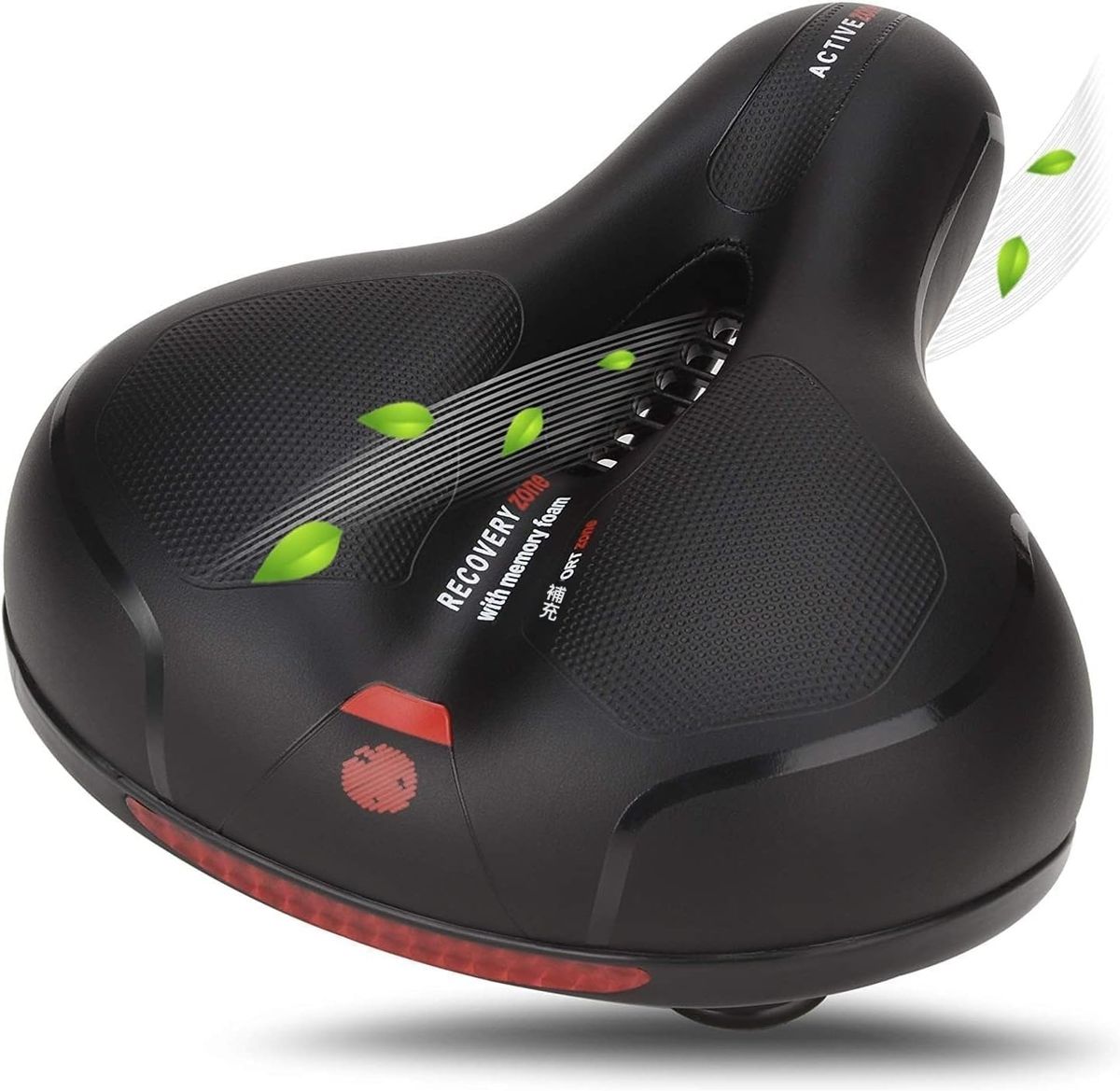 MADELALU 自行车舒适车座, 凝胶自行车座椅, 山地车座椅, 软垫, 防水, 自行车座椅替换品带反光条
