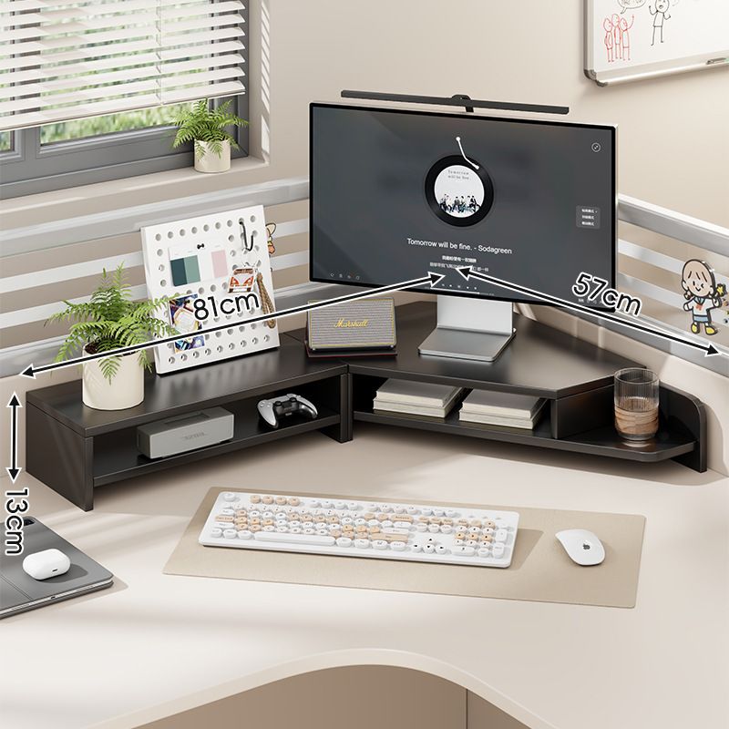 Dadadi Corner computer elevated stand (black) right monitor screen base ...