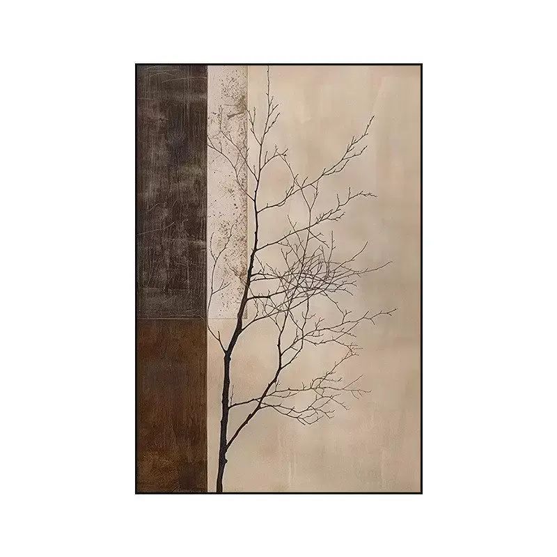 侘寂风肌理艺术装饰画客厅背景墙壁画挂画茶室民宿玄关入户高级