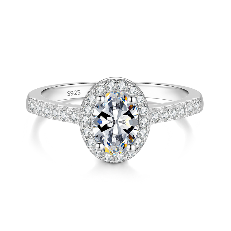 Pavé-set Moissanite S925 Silver Ring