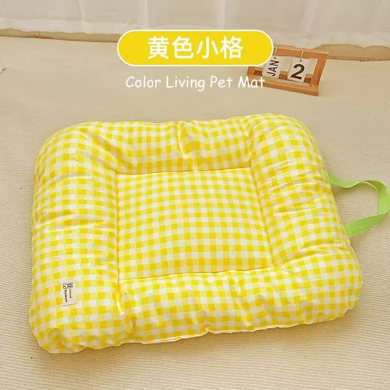 狗窩墊子狗狗睡墊四季通用夏天睡覺馬卡龍墊子貓窩墊格子貓趴趴墊平行進口
