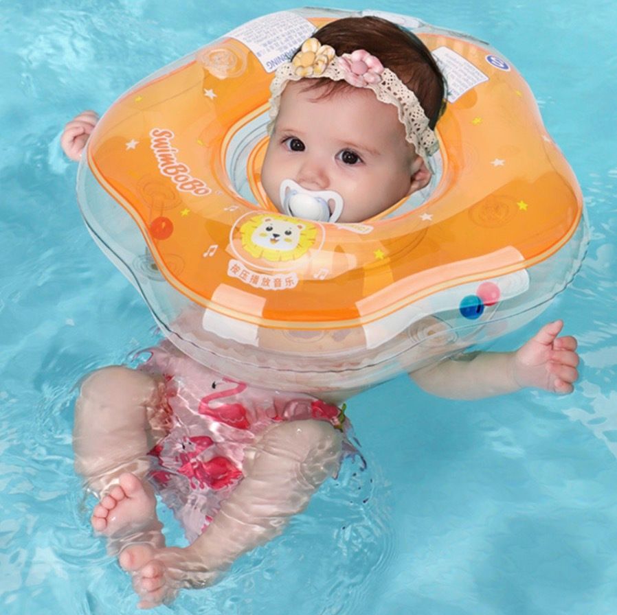 嬰幼兒游泳脖圈｜安全舒適頸圈 - 橙色 Size M