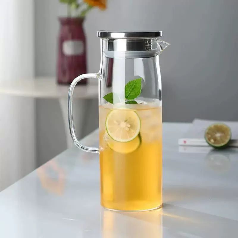 【耐熱玻璃冷水壺套組】家用客廳必備 高硼硅材質 冷泡茶/果汁/涼水壺 附防塵蓋