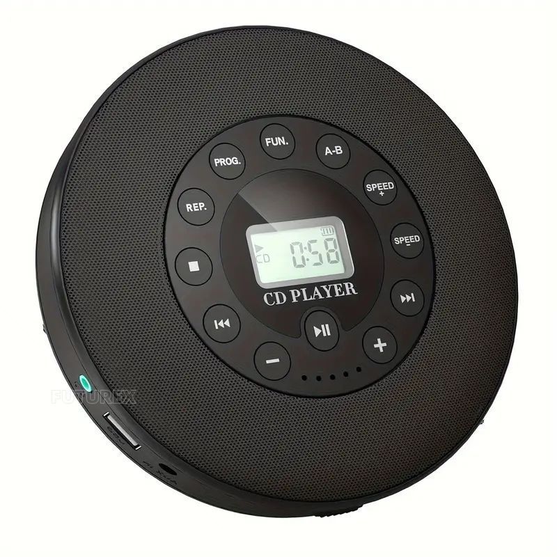 Rechargeable portable CD player, Bluetooth dual stereo speakers, car audio