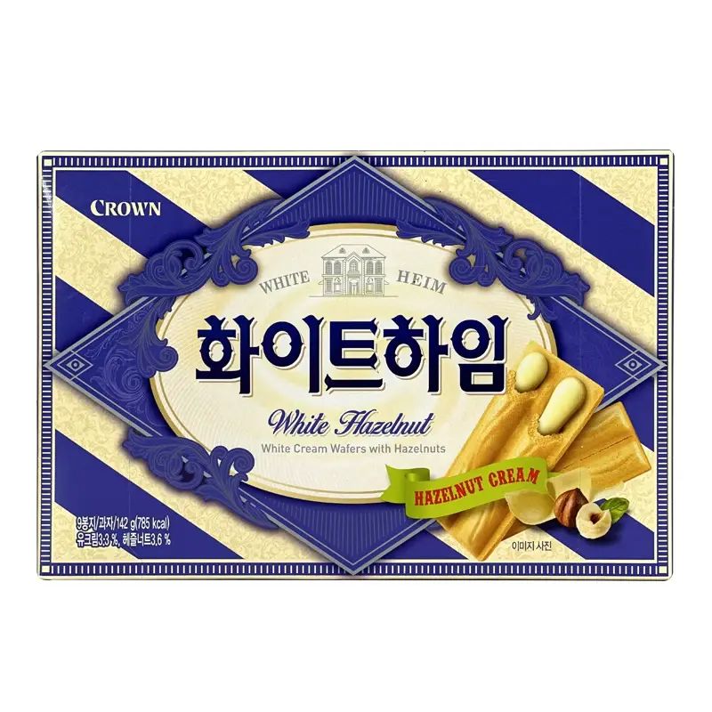 韩国皇冠克丽安奶油榛子夹心饼干 咖啡威化进口零食蛋卷