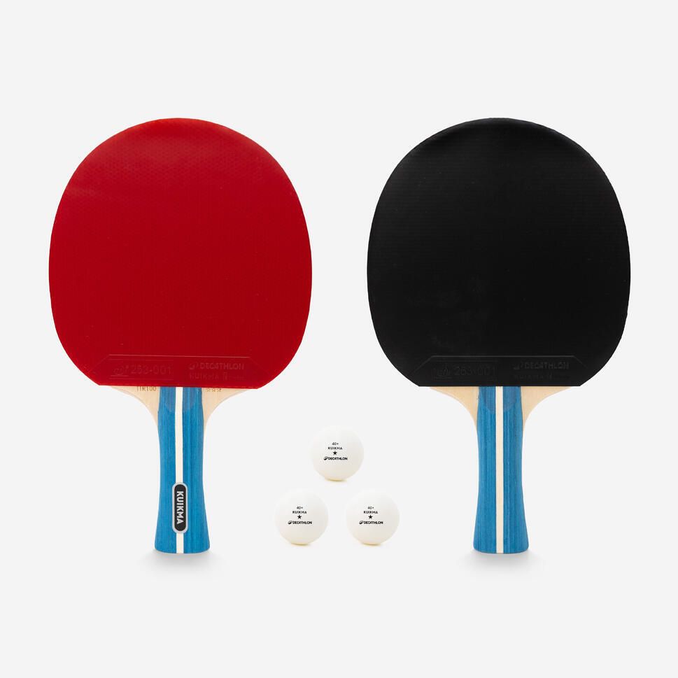 乒乓球拍 2 支組 TTR 100 多元用途 3* 國際桌球總會 (ITTF) 認證學校用 附拍套與乒乓球