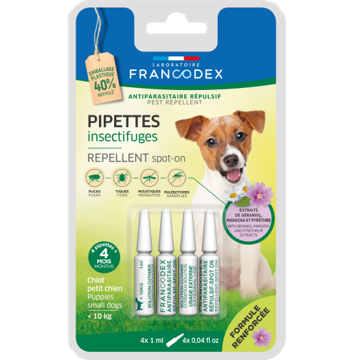 幼犬天然驅蝨滴頸劑【4枝】Francodex