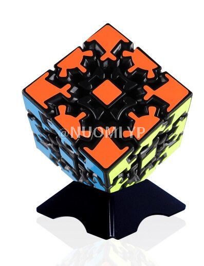 鲁比克方块，齿轮方块，3x3x3魔术方块，具有360度旋转的三维齿轮结构，适合儿童和成人益智拼图游戏。(黑色)