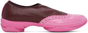 Kiko Kostadinov 酒紅色 & 粉色 Sonia Slip On 布洛克鞋