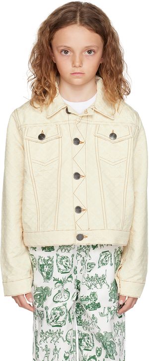 Charles Jeffrey LOVERBOY SSENSE 獨家發售米色提花兒童牛仔夾克