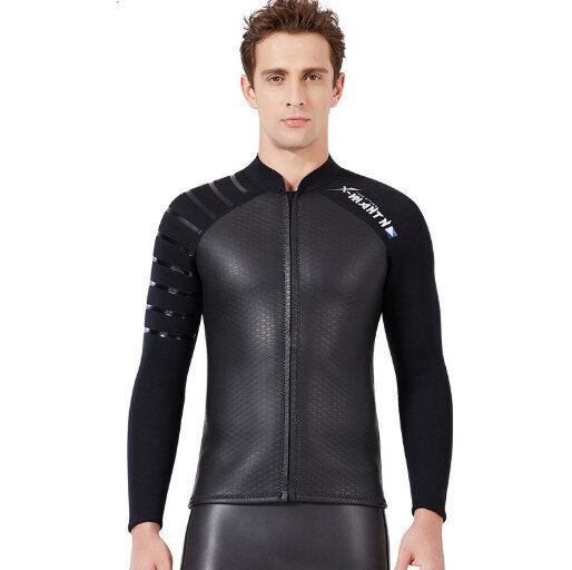 光皮潛水服3mm分體潛水衣Jacket 外套衝浪浮潛保暖泳衣(男款 黑色 M-2XL碼)(下單後請聯絡客服確認發貨尺碼)