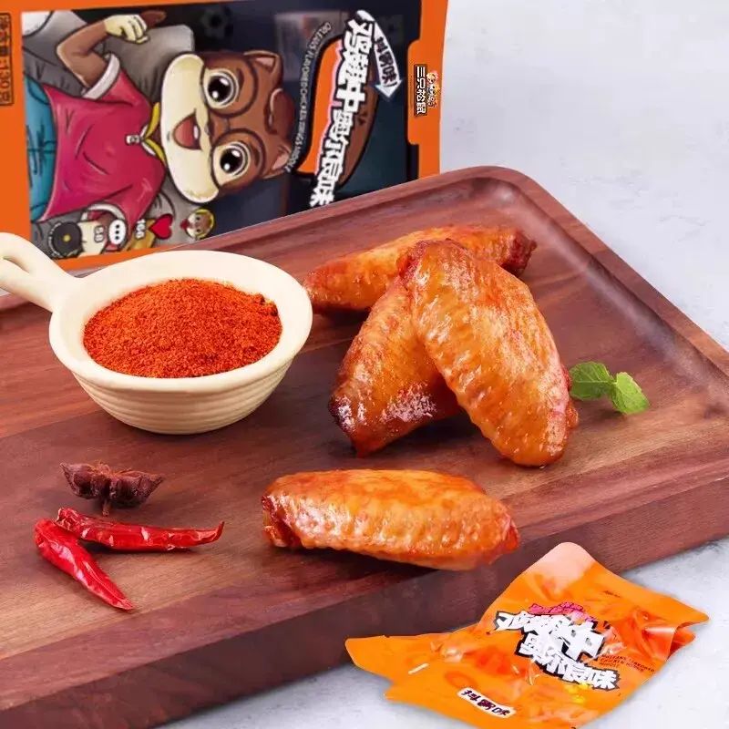 三隻松鼠_奧爾良雞翼中真空熟食滷味即食雞肉解饞小零食網紅小吃