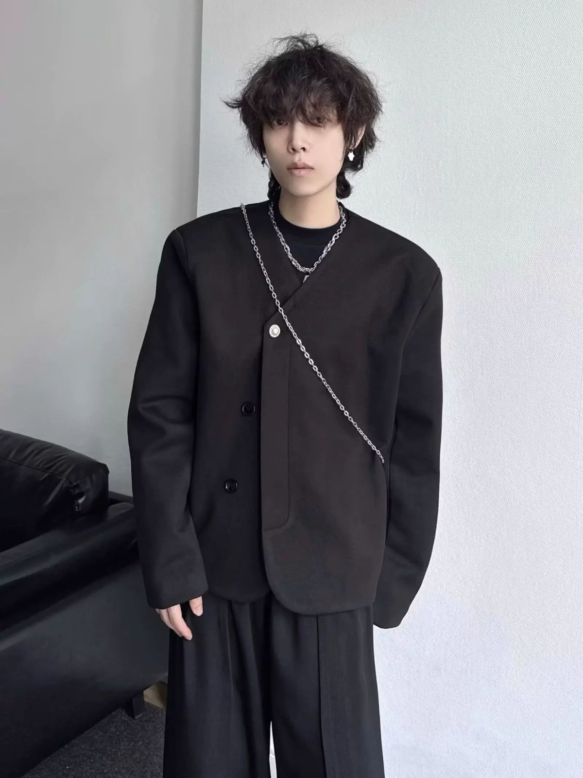 男士新款外穿西裝外套休閒百搭簡約通勤春秋款寬鬆西服时尚潮流痞帅男士必备潮牌单品