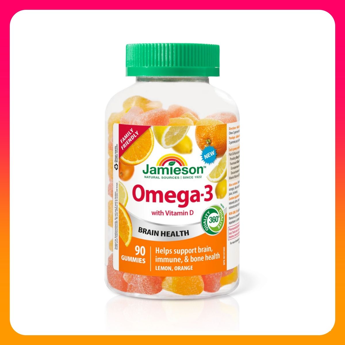Jamieson Omega‐3 Gummies Family Friendly 90 gummies (EXP: 11/2027)