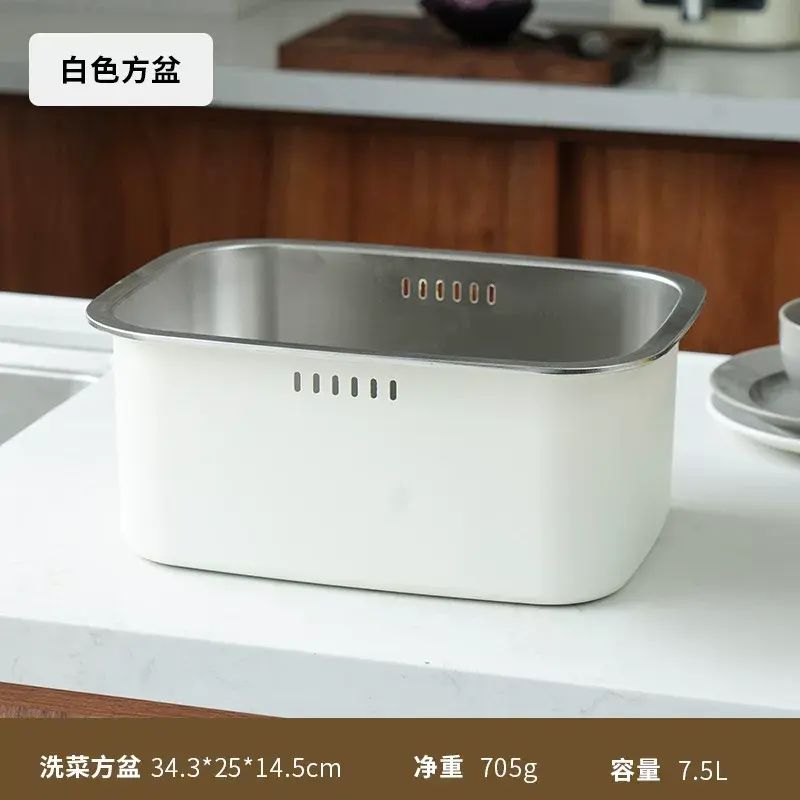 日式大洗餸盆生果蔬餸瀝水籃 304不鏽鋼多用油炸網籃過濾炸筐