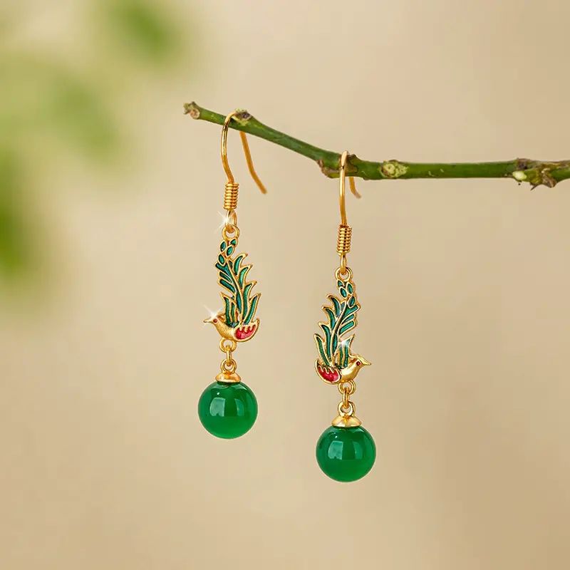 古风新中式玛瑙耳环2025新款爆款高级感设计气质耳饰女耳坠配饰