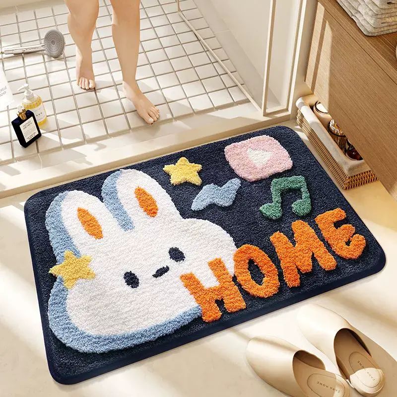 大江浴室吸水地墊衛生間門口防滑墊廁所門墊卡通腳墊洗澡速幹地毯
