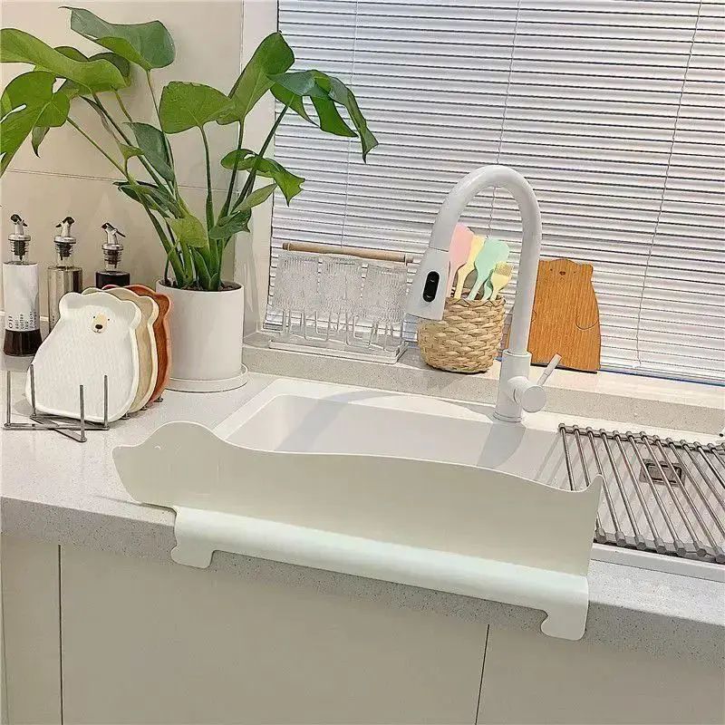 Waterproof sink kitchen cute pool splashback silicone suction cup polar bear sink for washing dishe