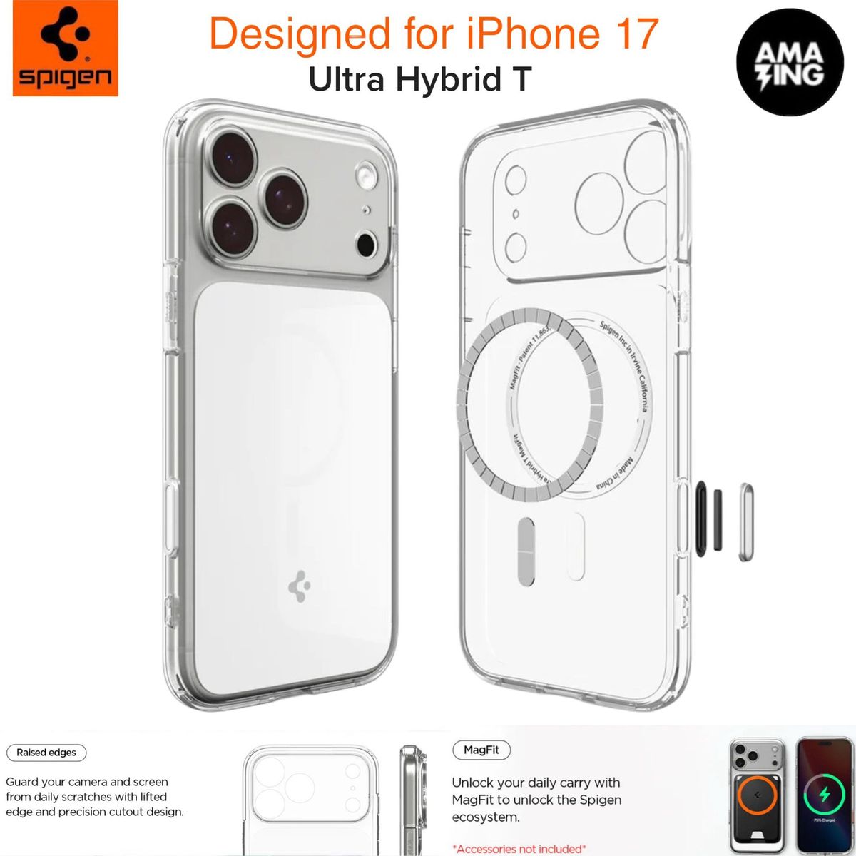 iPhone 17 Pro    Ultra Hybrid T (MagFit) 磁吸防撞手機保護殼  /  WHITE 白色