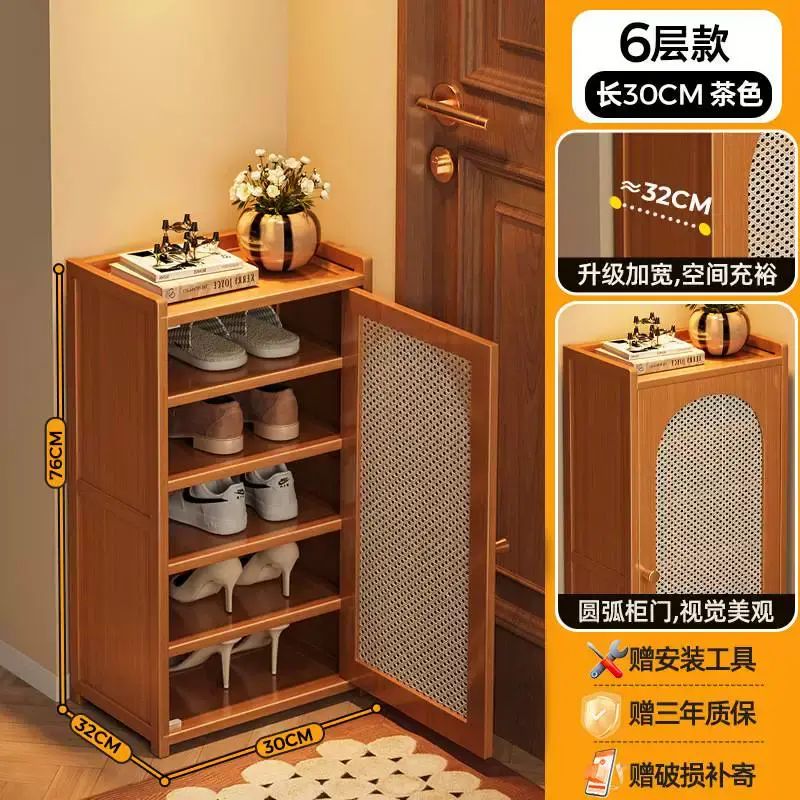 家用门口窄款鞋柜门外走廊用玄关入户门多层家用收纳一体简易鞋架