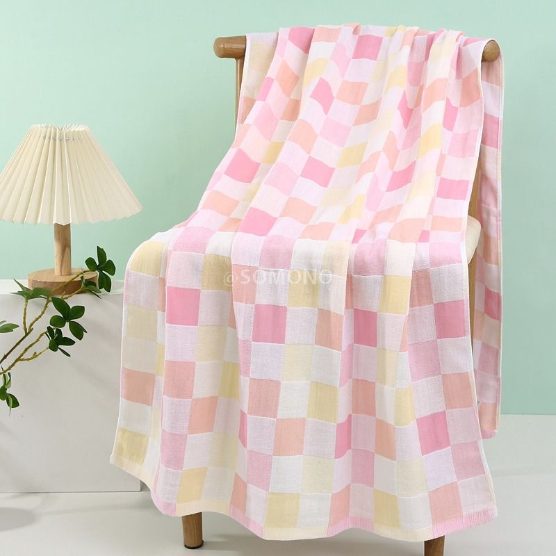 婴儿纱布浴巾【两条装】/两条可换洗 70*140cm 双层婴幼儿浴巾 吸水透气 纱布 童被 家用纱布 沙滩巾