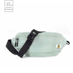 Multifunctional One-shoulder Nylon Waterproof Crossbody Waist Bag - Pink Green 